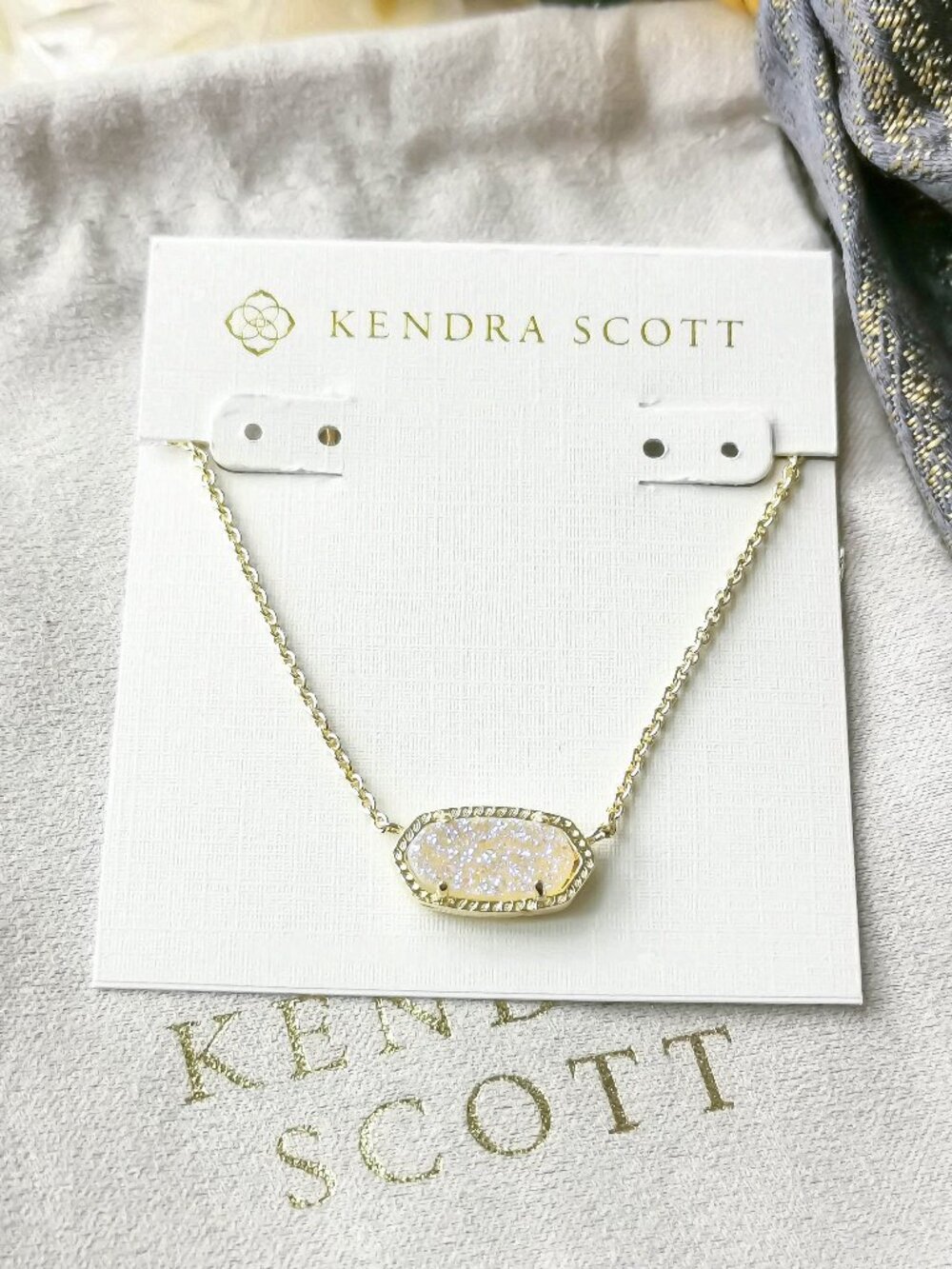 Kendra Scott Elisa Gold Drusy Necklace NEW